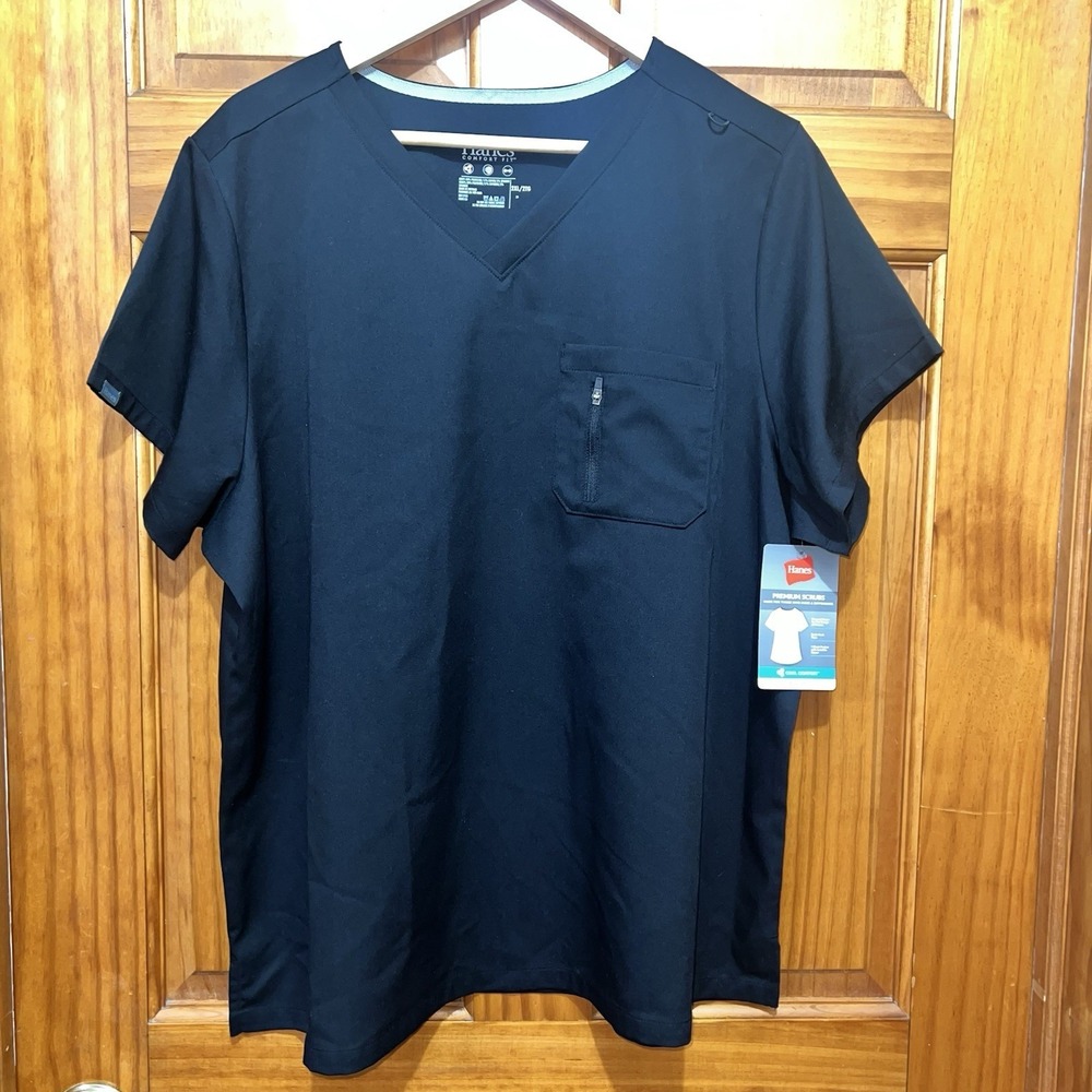 Hanes Women's 2X Premium‎ Short Sleeve V-Neck 1-Pkt ScrubsTop, Style HWP102